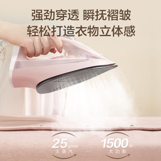 松下电熨斗家用小型手持干湿熨烫机平烫喷雾喷射蒸汽熨斗快速除皱不沾底板  NI-M150N-A 蓝色_qb 商品图4