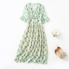 丁摩 夏季新品女装减龄收腰气质钉珠印花中长款连衣裙短袖5ZF-75059 商品缩略图5