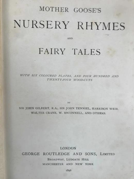 1896年 鹅妈妈童谣与童话集 6幅彩色424幅黑白插图 漆布精装32开 商品图3