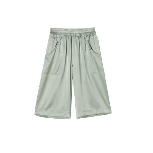 丁摩 真丝高腰短裤宽松显瘦舒适休闲五分裤桑蚕丝裤女25M25 商品图4