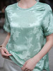 盛唐牡丹| 艾绿色冠乐绉短袖上衣 商品缩略图3