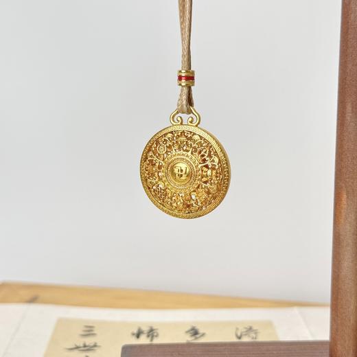 【八宝罗盘吊坠项链】敦煌小众福泽镂空福字 古法花丝罗盘吊坠项链 商品图3