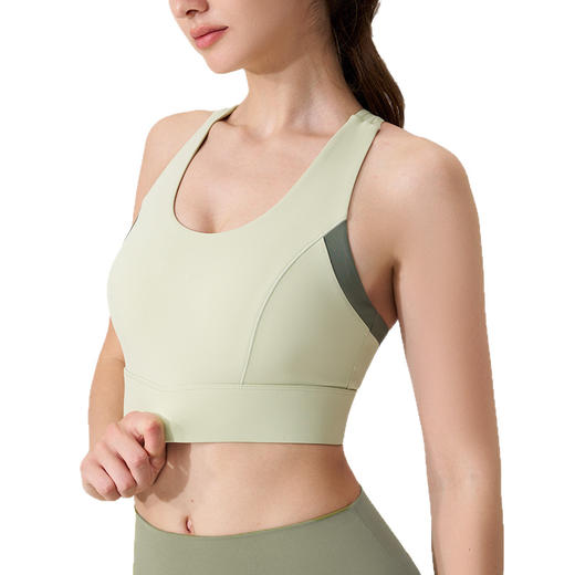 跃牌【轻匀系列】高强度运动内衣一体式胸垫无痕瑜伽背心防震款聚拢美背扣瑜伽文胸WX482 商品图4