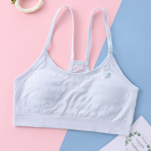 【兔耳固定杯！ 防凸点尴尬】无缝发育期少女内衣无痕初中生吊带背心女童兔耳朵杯垫固定杯文胸。ry 商品图6