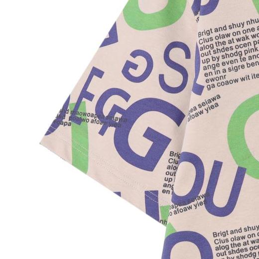 T4115夏季高级感新款男士美式满印字母圆领短袖T恤小众设计百搭上衣潮 商品图4