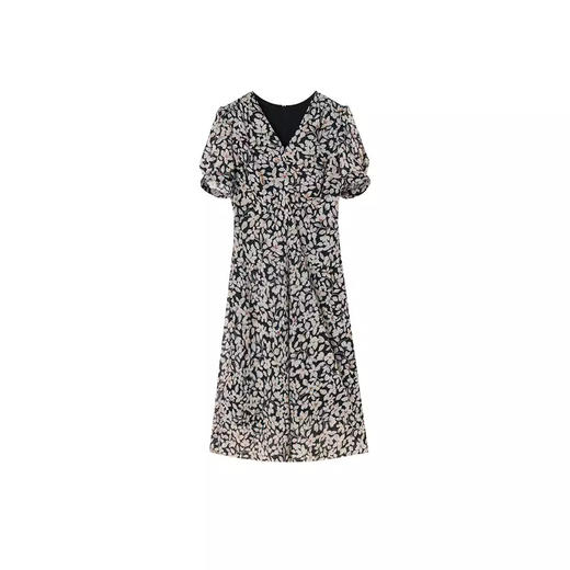 「高货sh」全新升级【铂金会员257/天猫349/差价92】(42845)洛诗琳优雅通勤碎花茶歇裙2025夏季法式V领收腰显瘦连衣裙 商品图4