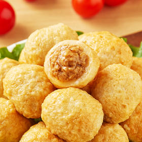 【Q弹爆汁❗️爆蛋鱼丸7袋更超值】颗颗饱满，香嫩弹鲜，外鲜里香，劲道美味！夹心肉丸便利店同款火锅烧烤丸子-d