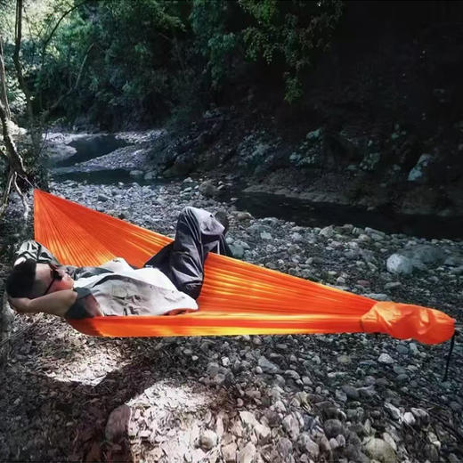 出口元单 210T尼丝纺户外防侧翻露营秋千吊床（300x150cm）PJ004 商品图2