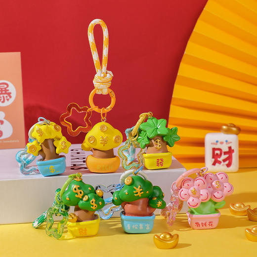 【买一送一】有钱花发大财植物树脂工艺品摆件挂件办公室电脑屏幕摆饰桌面装饰品 商品图5