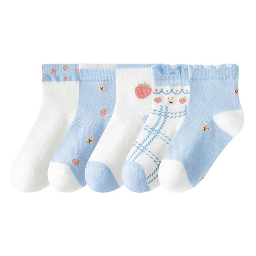 【春夏款，网眼卡通袜~】五双装！2025新款春夏三丽鸥网眼儿童袜子 粉色女童吸汗透气 男童宝宝中筒袜-QQ 商品图10