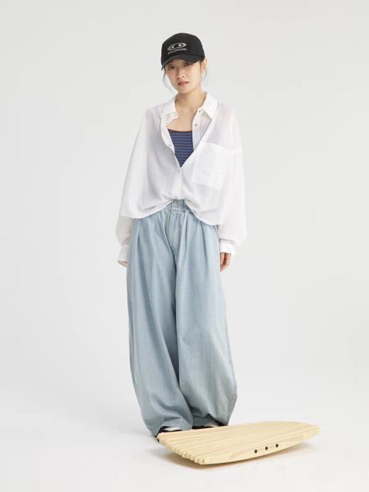 步履不停/5B42110C/水洗牛仔气球裤阔腿长裤 商品图3