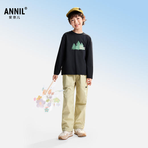 男童全腰梭织单裤秋季新款安奈儿童装EB536503 商品图1