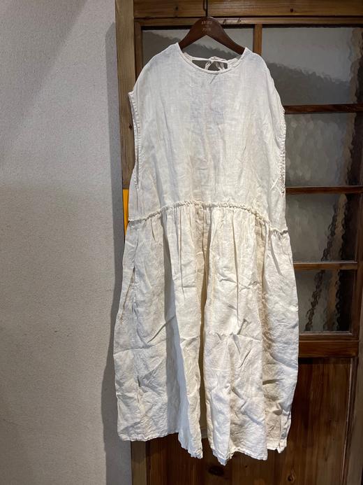 Gauze 松弛感落肩袖连衣裙(后背有绑绳) 商品图8