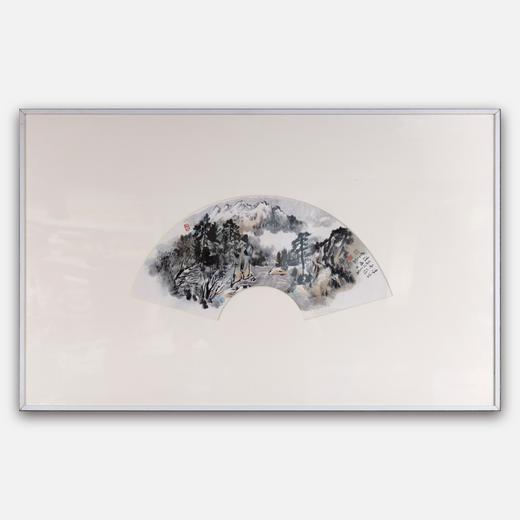 方楚乔《波密冬岭》国画原作28CM*53CM 手绘宣纸扇面【含框】 商品图0