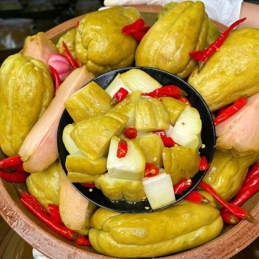 【非遗传承❗️古法传统泡佛手瓜】优选食材，酸辣不甜，清脆爽口，经典川味！老坛泡菜土坛脆嫩爽口四川下饭菜开胃菜-d 商品图1