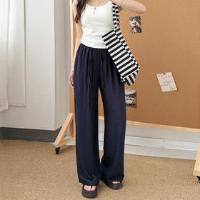 【YW】无忧购天丝亚麻阔腿裤女夏季薄款慵懒宽松高腰直筒垂感显瘦拖地休闲长裤H-1873（截单后3-5天发货）