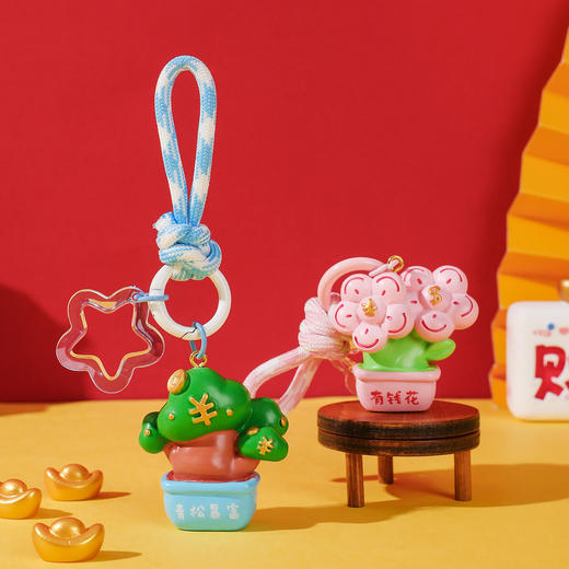 【买一送一】有钱花发大财植物树脂工艺品摆件挂件办公室电脑屏幕摆饰桌面装饰品 商品图8