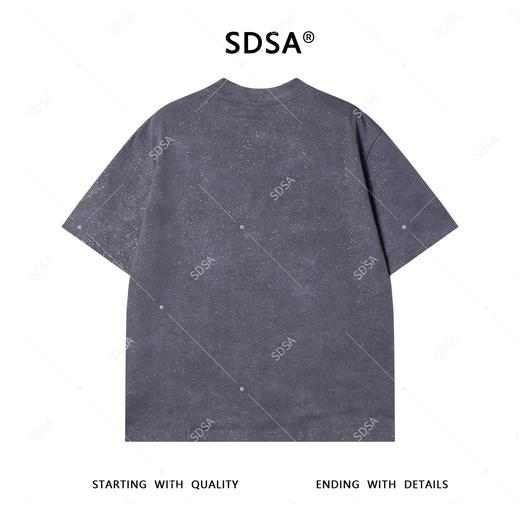 T4135夏季高级感新款男士潮牌满天星撞色拼接设计短袖T恤痞帅圆领上衣 商品图5