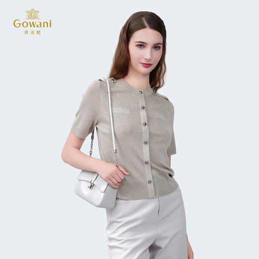 乔万尼小香风气质正肩通勤短袖T恤EZ2M116 商品图1