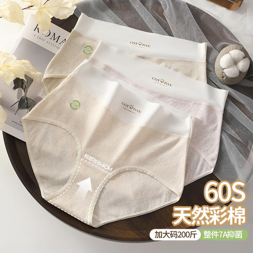 生态彩棉大码内裤纯棉a类全裤7a抑菌加长裆高腰无痕351# 商品图3