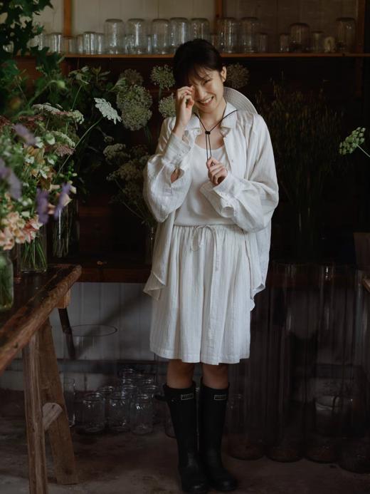 步履不停/5B45058C/亚麻条纹短裤 商品图4