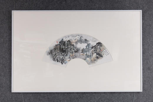 方楚乔《波密冬岭》国画原作28CM*53CM 手绘宣纸扇面【含框】 商品图6