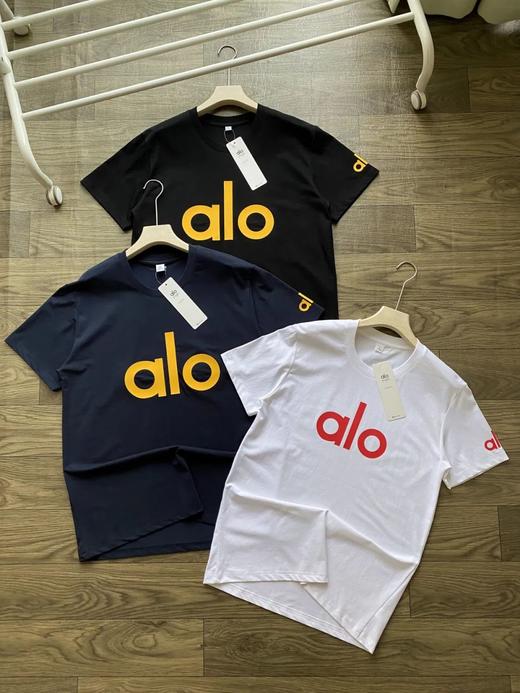 ALO经典发泡字母图案logo印花休闲短袖T恤 商品图0