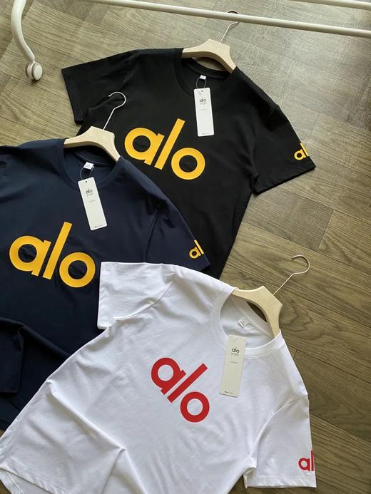 ALO经典发泡字母图案logo印花休闲短袖T恤 商品图1