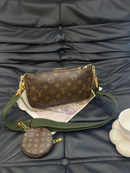 LV 老花 绿肩带 五合一  斜挎包 商品图3