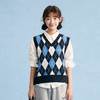 笛莎Deesha青少年女童马甲2025秋季女童学院风萎形格毛织背心 商品缩略图1