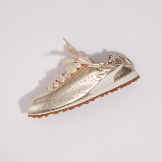 lost in echo2025秋冬新款时尚复古真皮抽褶牛皮薄底休闲阿甘鞋女 商品图2