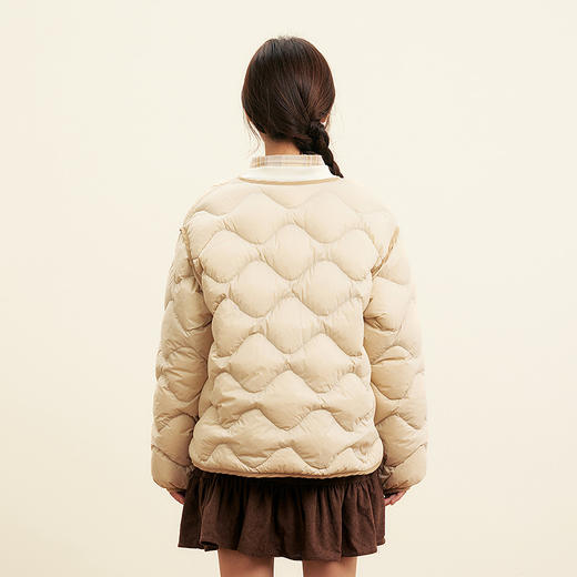 笛莎Deesha青少年女童羽绒服2025秋季女童无领轻薄羽绒服 商品图4