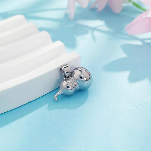 【限时8.8折】【线上铂金馆】PT950 #招财纳福 【国际铂金协会】铂金空心福禄双至招财葫芦吊坠(BDZ00328)预售产品下单后不退款不退货不换货不补差价) 商品图1