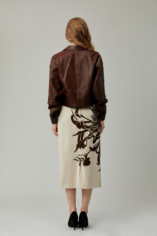 SAFICOO  时髦复古 褶皱纹理设计 老钱质感皮衣 商品图4