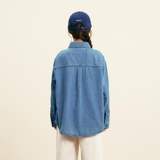 笛莎Deesha青少年女童衬衫2025秋季女童刺绣牛仔休闲衬衫 商品图4