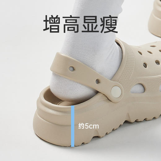 【增高显瘦】厚底增高洞洞鞋女夏季2025新款拖鞋外穿踩屎感凉鞋防滑沙滩鞋 商品图2