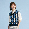 笛莎Deesha青少年女童马甲2025秋季女童学院风萎形格毛织背心 商品缩略图3
