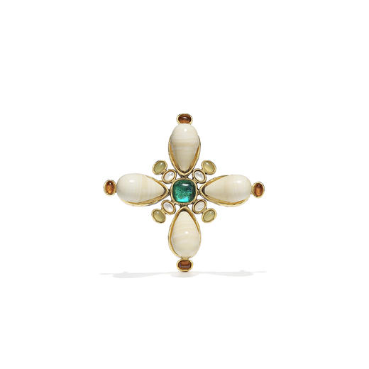 订购6个月到｜Goossens Paris-Lagune-十字 岩石水晶 胸针［法国设计师］ 商品图2