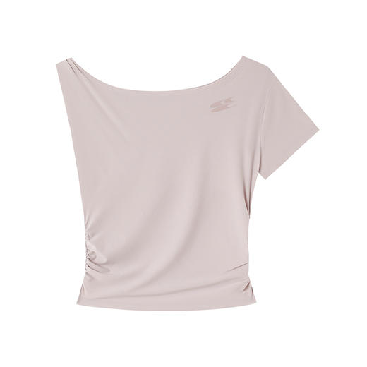 CryingCenter 运动面膜级糯感运动不对称露锁骨修身弹力女短袖 商品图6