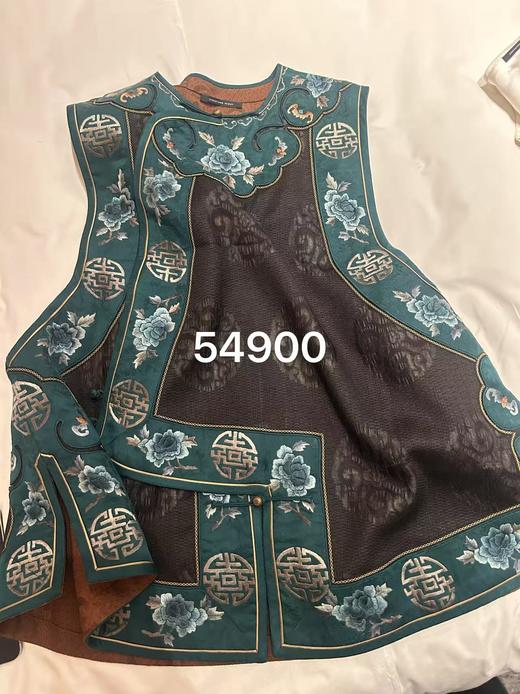 盛唐牡丹盛奢系列| 真丝香云纱手绣马甲-绿色 商品图1