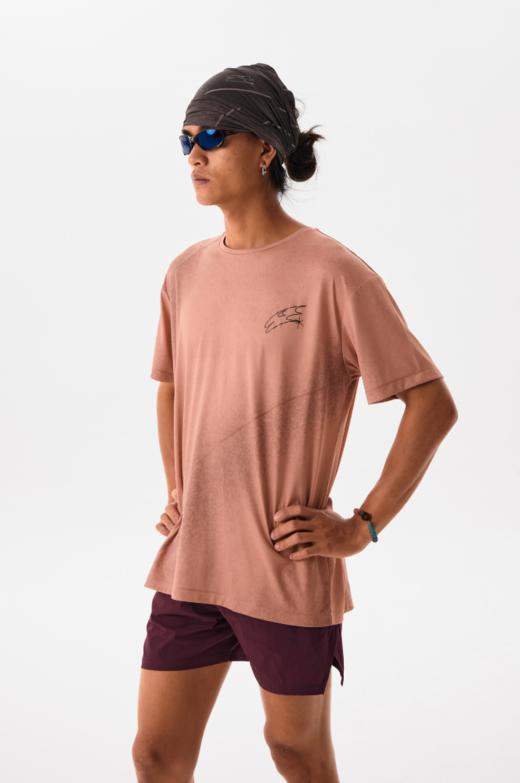 CryingCenter渐变3Clogo晕染肌理跑步短袖T恤运动吸汗单向导湿 商品图2