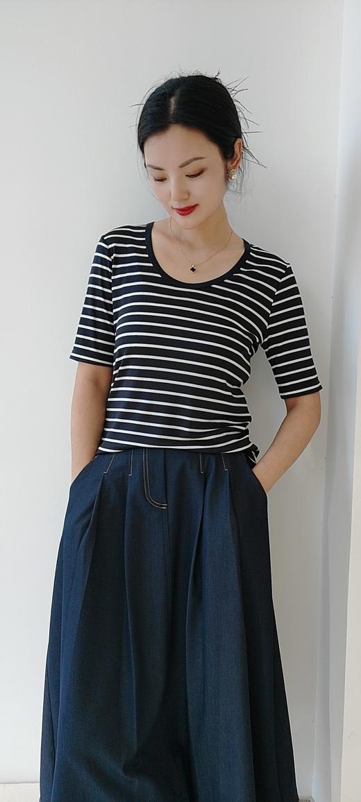 585305真丝U领条纹上衣 商品图7