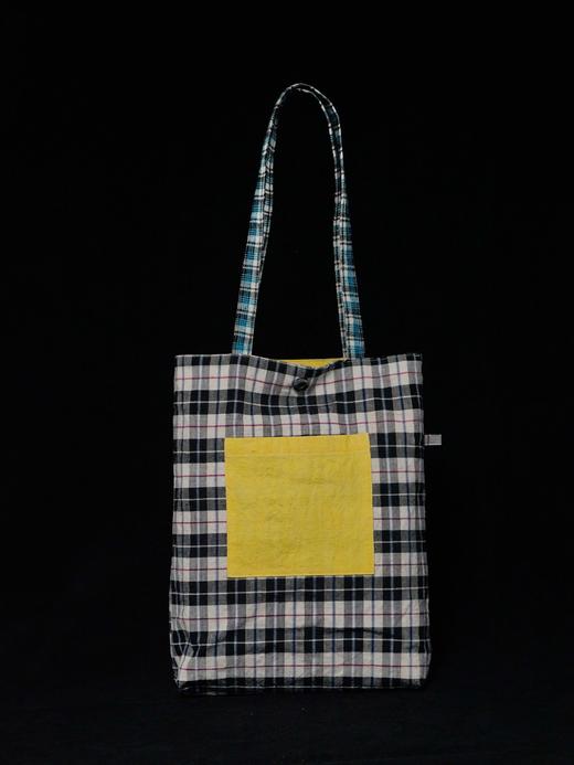 回声Echos/撞色黄蓝格纹单肩包【可双面背】 商品图1