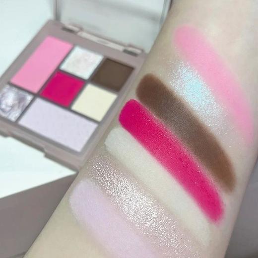 unny蝴蝶眼影盘七色一盘多用修容腮红一体哑光珠光大地色高颜值效期26年5月 商品图3