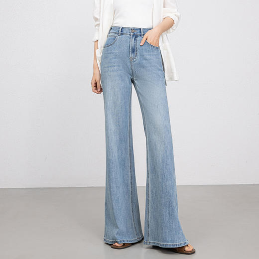 「高货rg」全新升级【铂金会员183/天猫239/差价56】(10752)洛诗琳轻薄透气微喇牛仔裤2025年夏季中高腰垂感喇叭长裤 商品图2