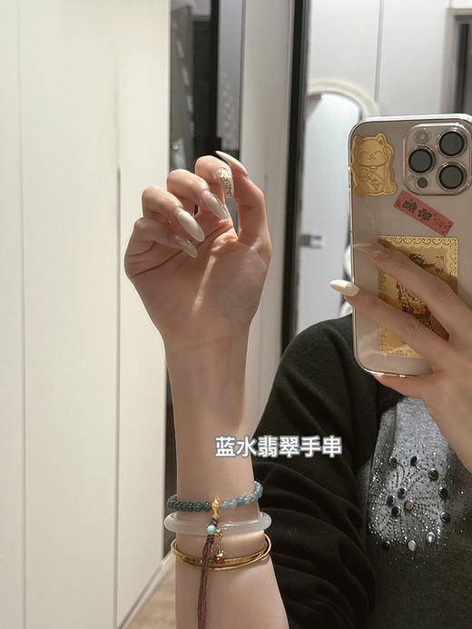 藏式蓝水翡翠手串 商品图3
