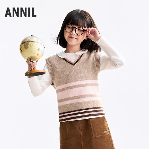男女童V领背心秋季新款安奈儿童装EM532517 商品图2