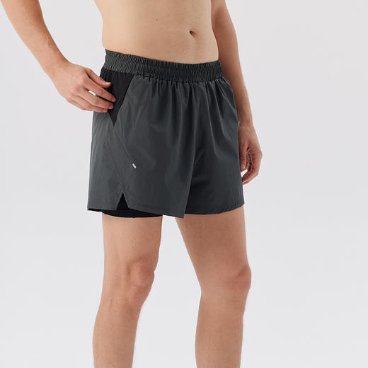 跃牌【跃LEAP-ACTIVE】 速干假两件运动短裤男夏健身四分双层短裤H51149 商品图3