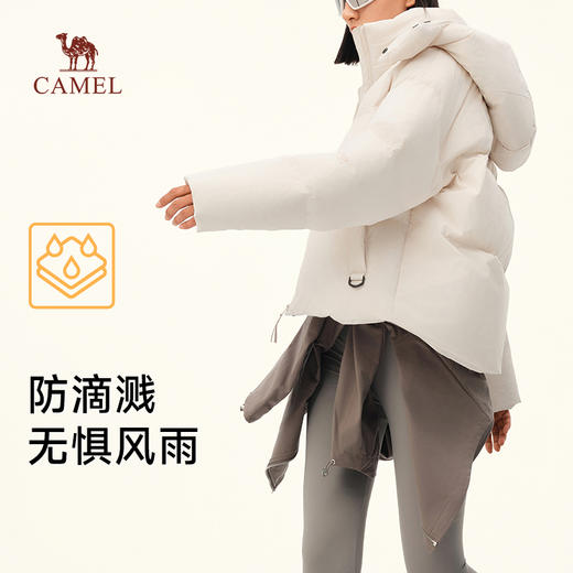 【骆驼×企鹅】企鹅IP羽绒服女款冬季2025新款连帽加绒加厚保暖防水外套M24CAEC727 商品图3