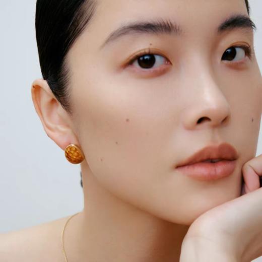 2楼「新品」Fellala/翡拉拉「简奢3.0」系列熔金格纹中耳钉时尚饰品货号925416113吊牌价529现价476 商品图1